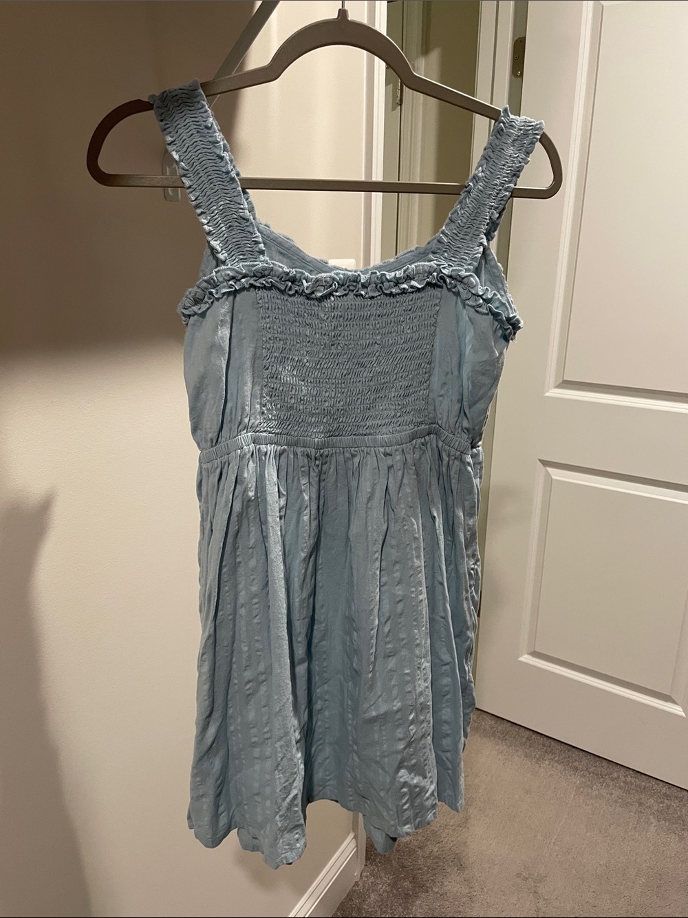 Roxy Light Blue Smocked Strap Sundress - Picture 3 of 6